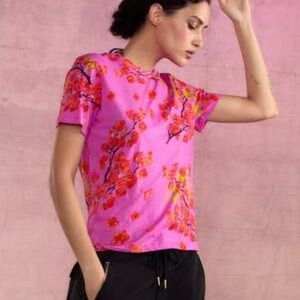 Cynthia Rowley | M | Bloom Tee pink / cherry floral NWT cherry blossom tee
